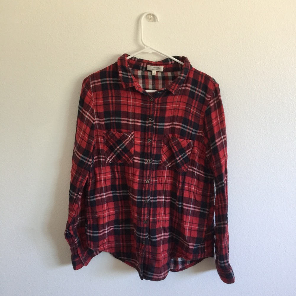 Oversized red flannel